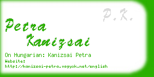 petra kanizsai business card